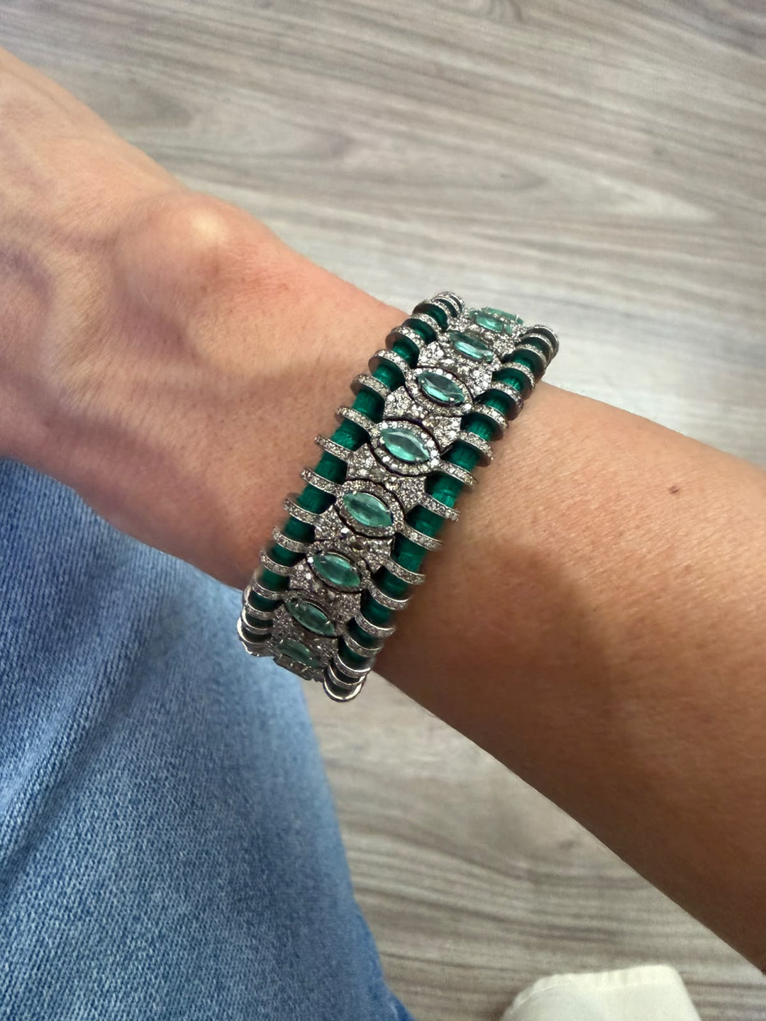 Pulsera Macrame Green Emerald - LAURA CANTU JEWELRY