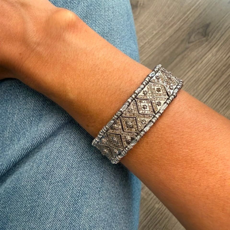 Pulsera Macrame Grey Diamond - LAURA CANTU JEWELRY