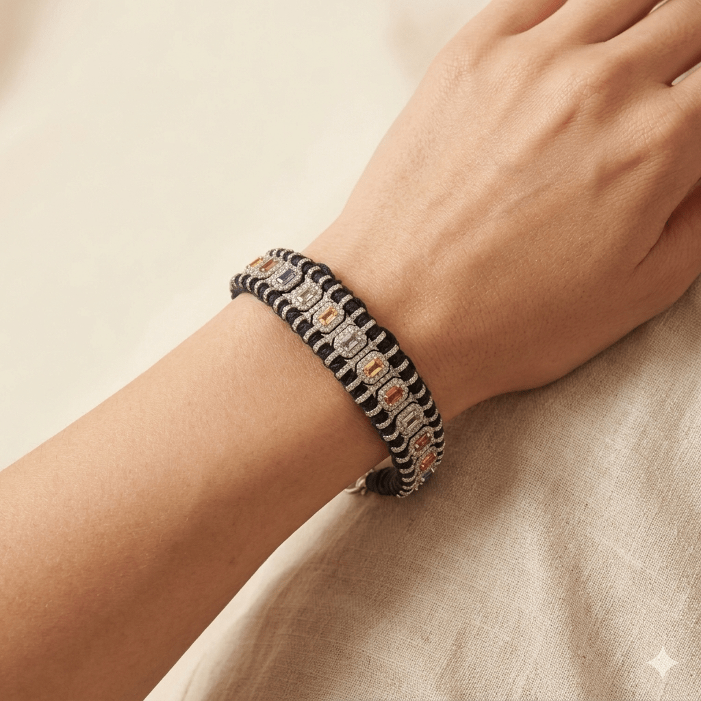 Pulsera Macramé Multi - Zafiro - LAURA CANTU JEWELRY