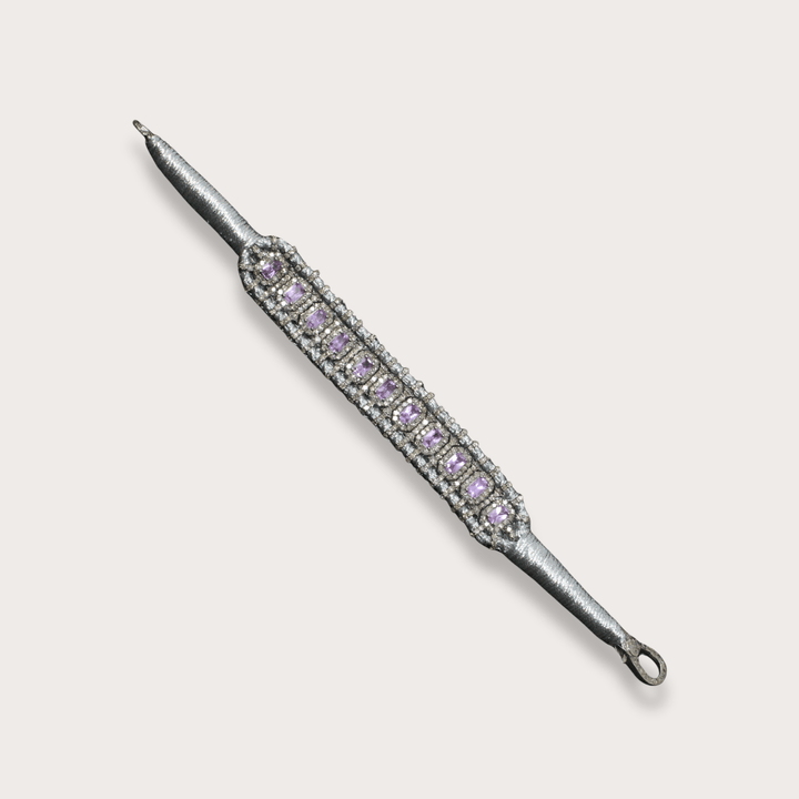 Pulsera Macrame Pink Saphires - LAURA CANTU JEWELRY