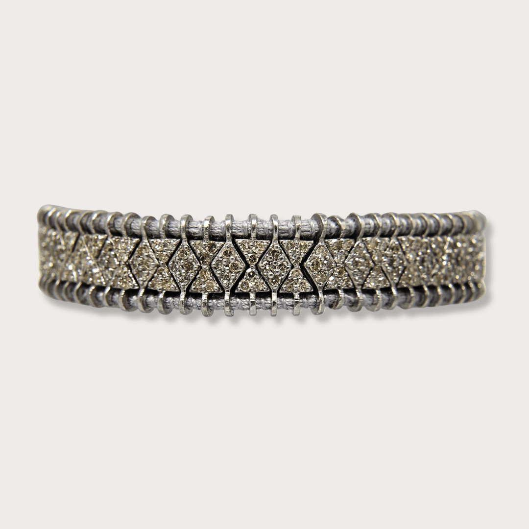Pulsera Macrame Silver Diamond - LAURA CANTU JEWELRY