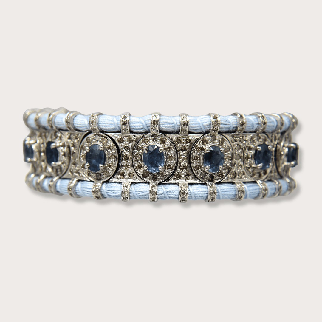 Pulsera Macrame Sky Blue Saphires - LAURA CANTU JEWELRY