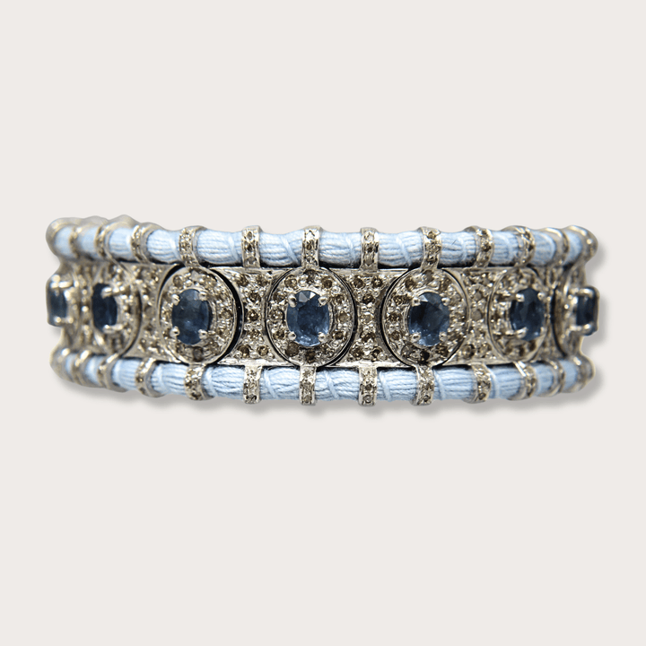 Pulsera Macrame Sky Blue Saphires - LAURA CANTU JEWELRY