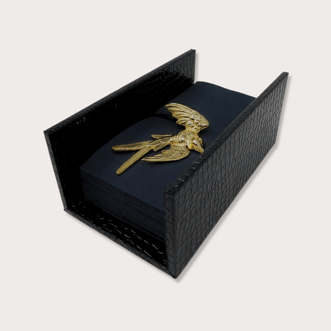 Rectangular Leather / Hummingbird Napkin Holder (20 Napkins) - LAURA CANTU JEWELRY