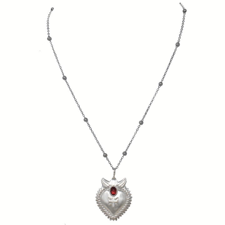 Sacred Heart Ball Chain Necklace - LAURA CANTU JEWELRY