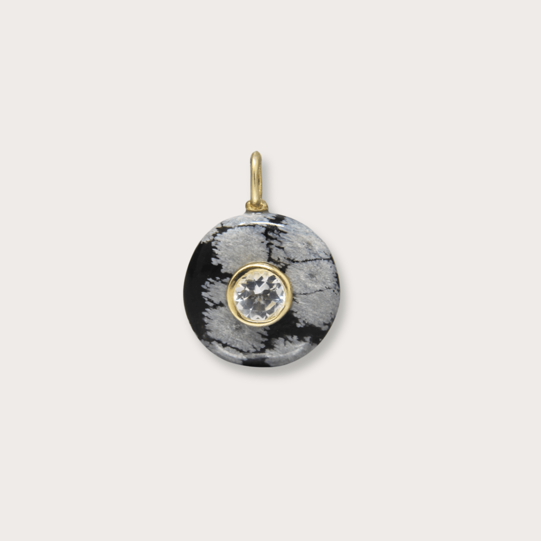 Snowflake Obsidian Round Small - LAURA CANTU JEWELRY