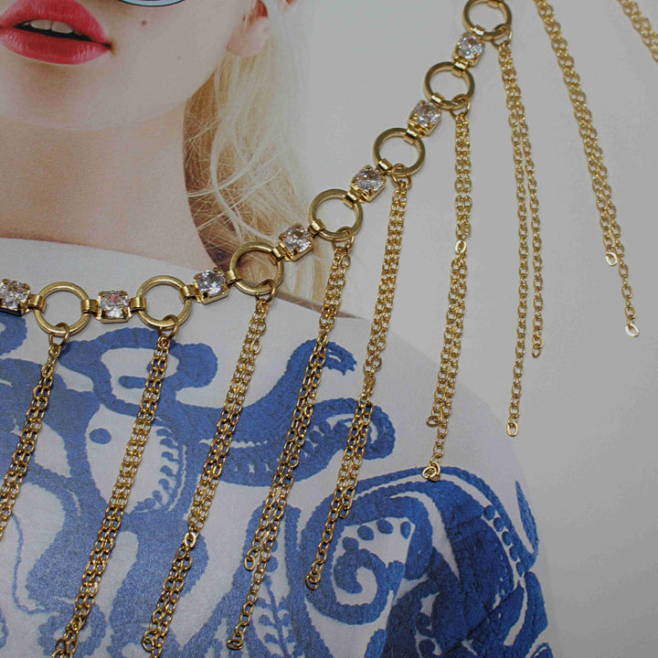 Sofia Fringe Gold Necklace - LAURA CANTU JEWELRY