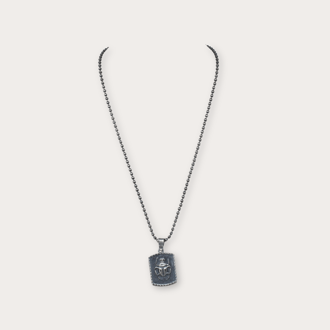 SOS Scarab Tag Necklace - LAURA CANTU JEWELRY