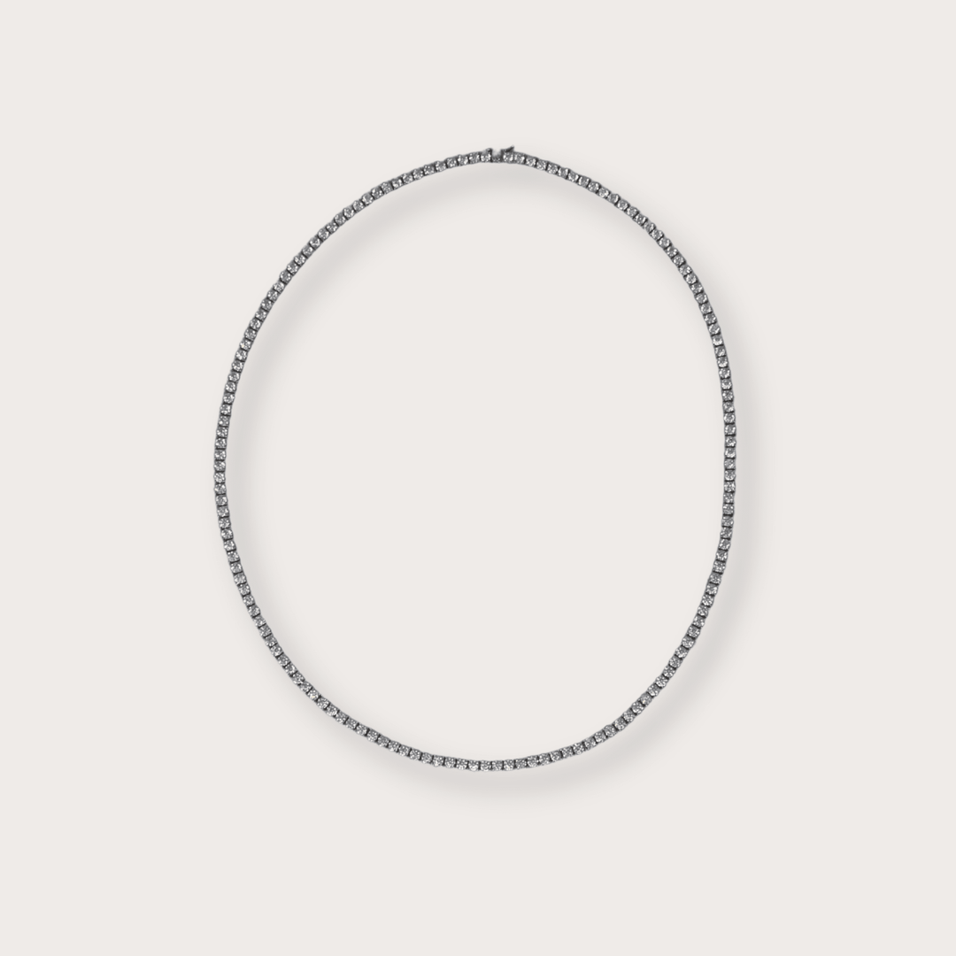 Tennis Necklace Plata .925 4 prong - LAURA CANTU JEWELRY