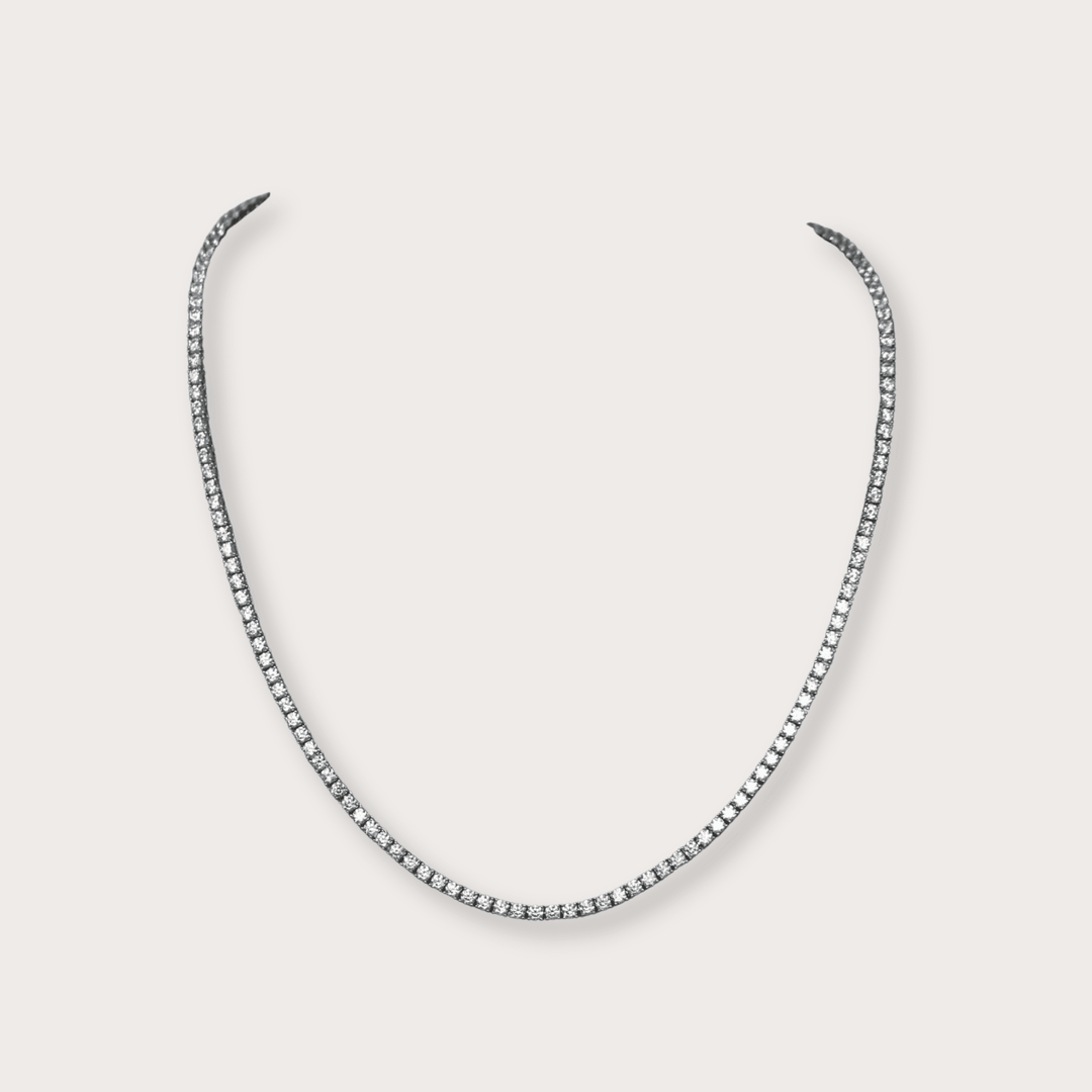 Tennis Necklace Plata .925 4 prong - LAURA CANTU JEWELRY