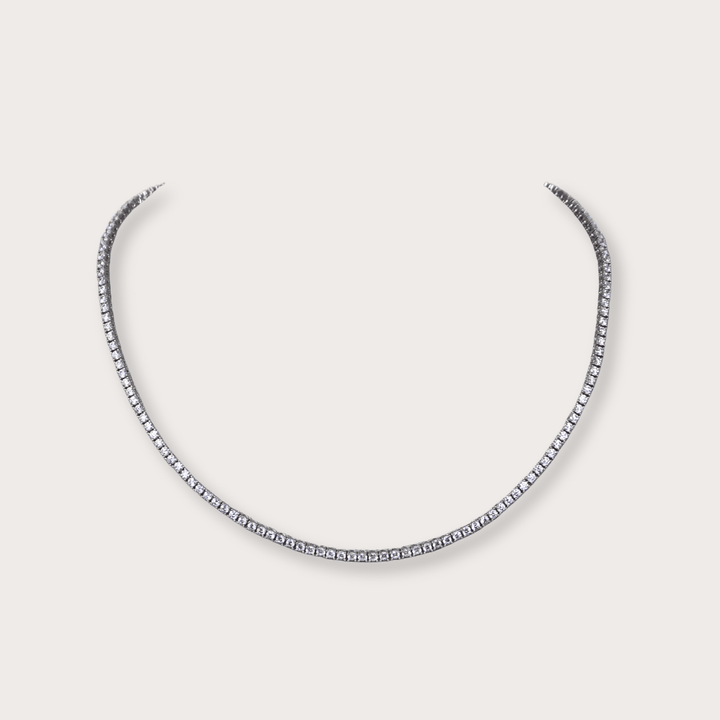 Tennis Necklace Plata .925 4 prong - LAURA CANTU JEWELRY