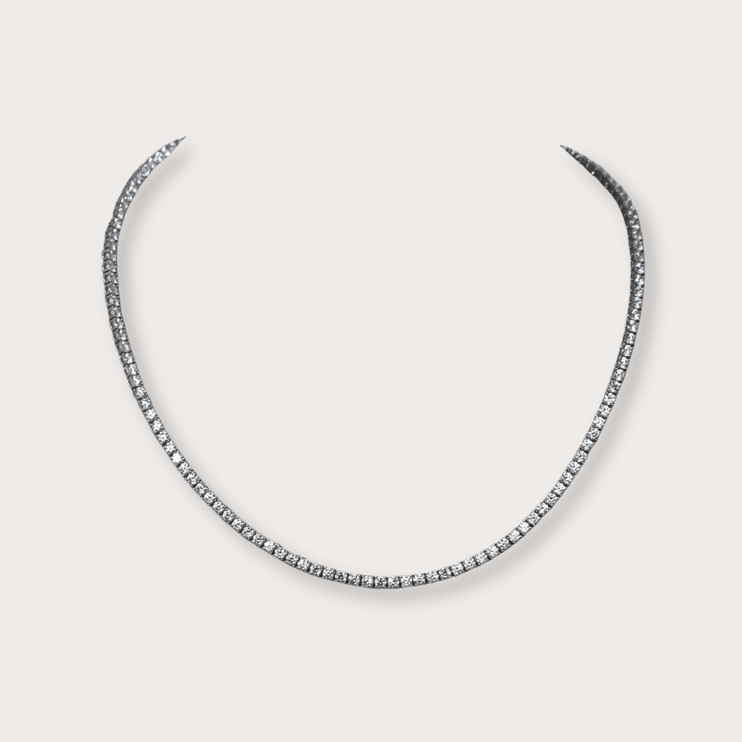 Tennis Necklace Plata .925 4 prong - LAURA CANTU JEWELRY