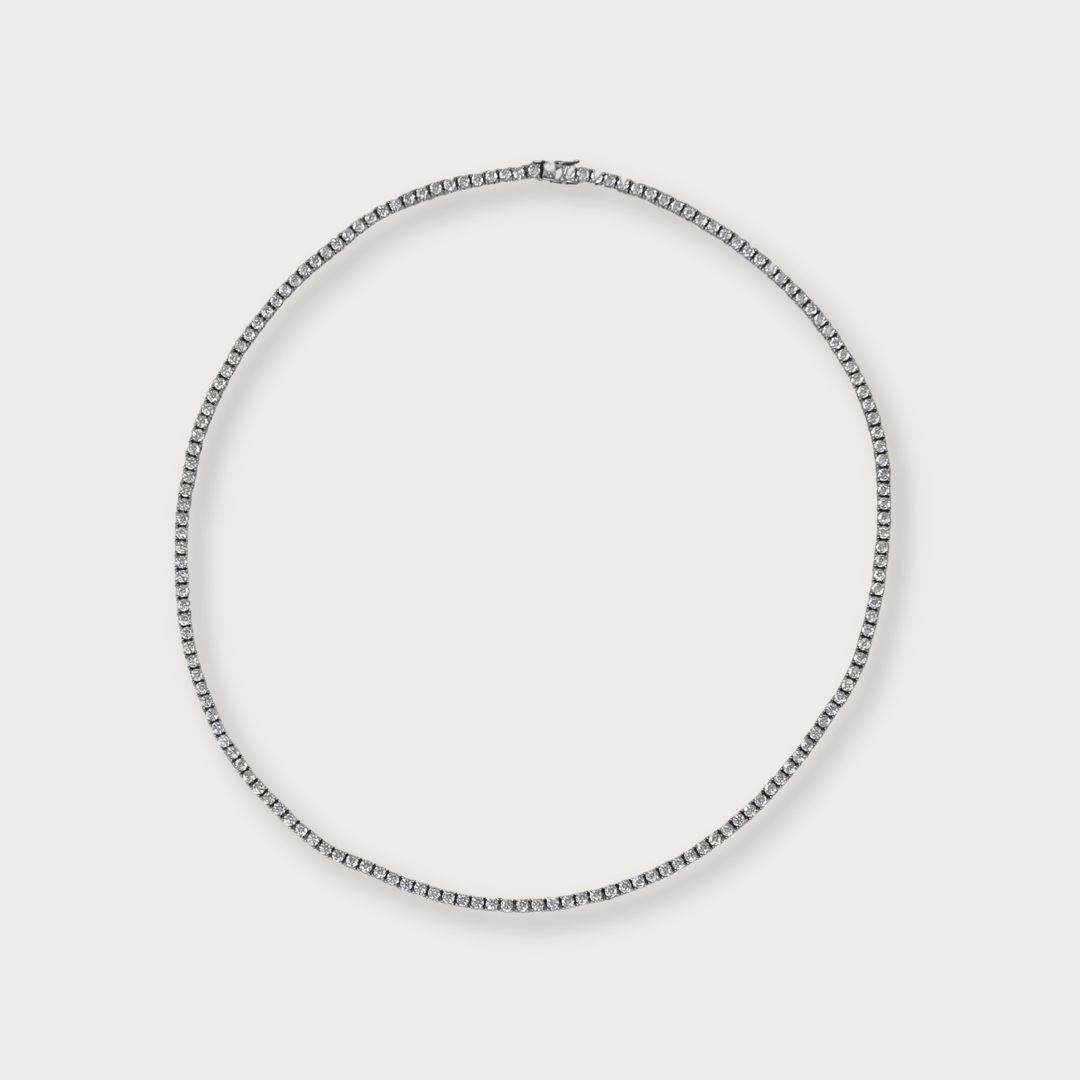 Tennis Necklace Plata .925 4 prong - LAURA CANTU JEWELRY