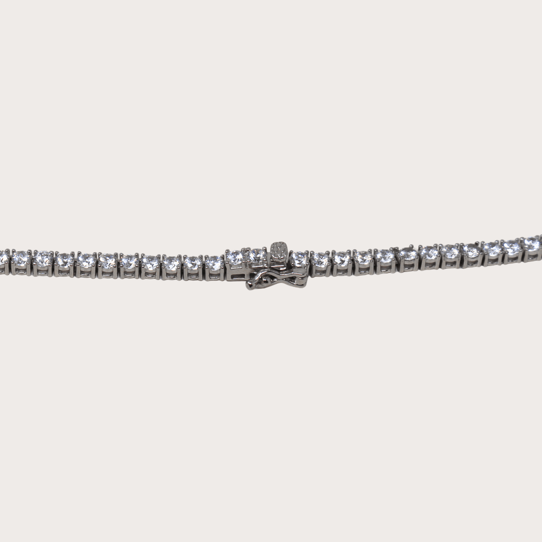 Tennis Necklace Plata .925 4 prong - LAURA CANTU JEWELRY