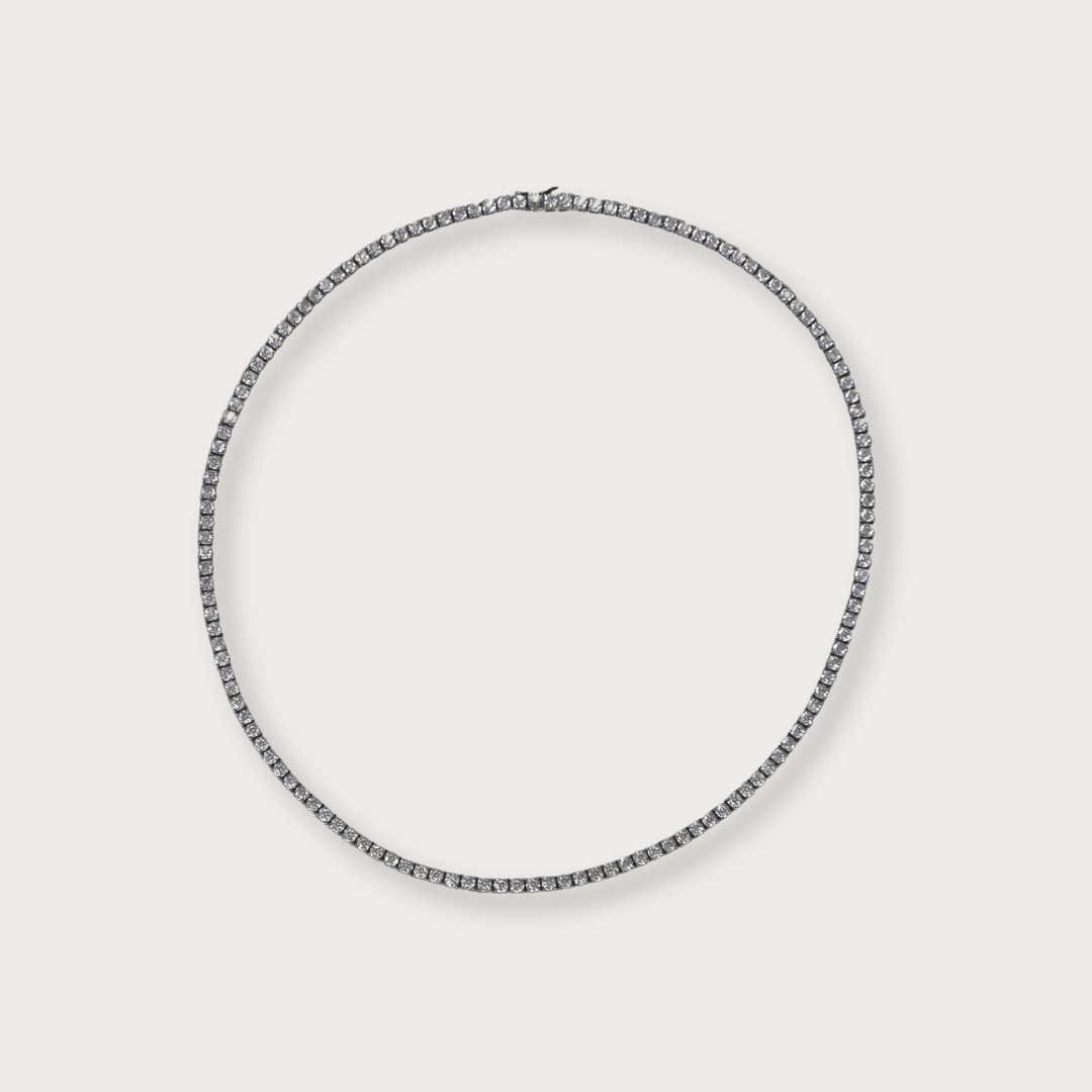 Tennis Necklace Plata .925 4 prong - LAURA CANTU JEWELRY