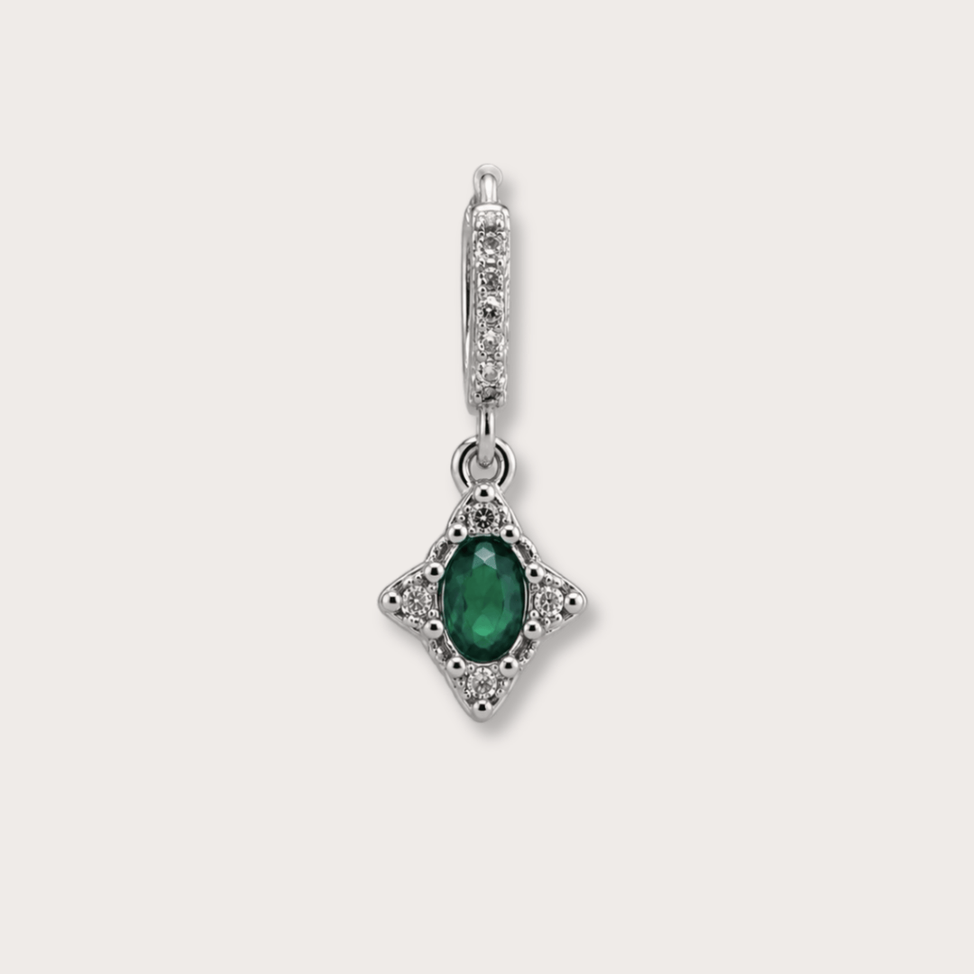 Vintage Oval Gem Piercing Silver - LAURA CANTU JEWELRY
