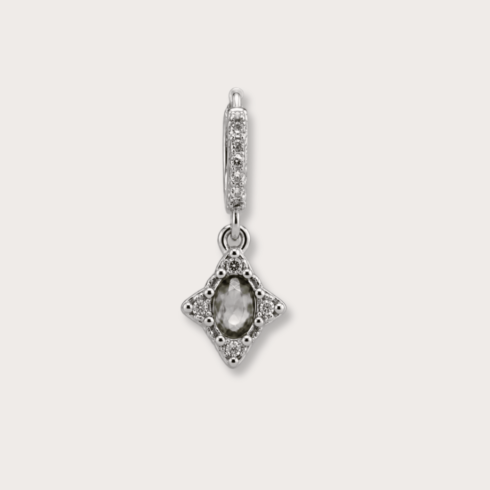 Vintage Oval Gem Piercing Silver - LAURA CANTU JEWELRY