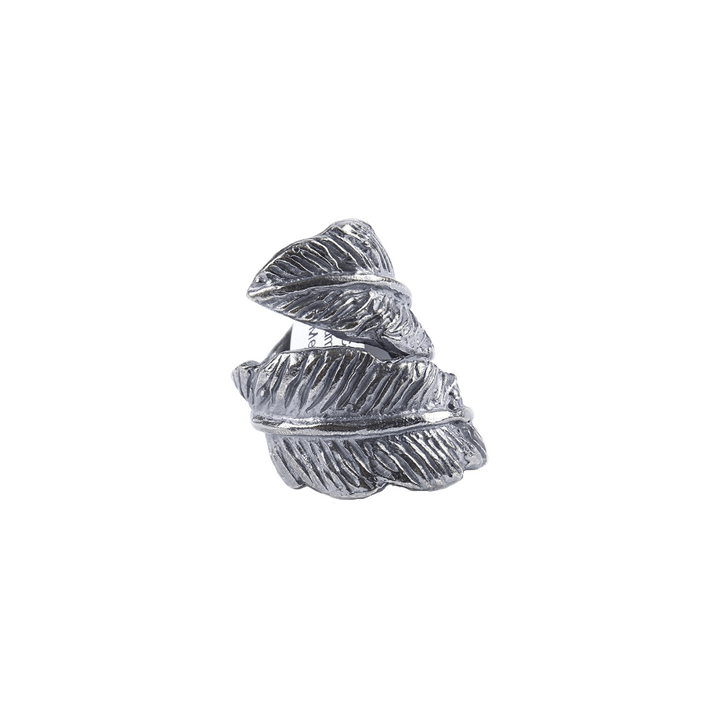 Antique Silver Large leaf ring - LAURA CANTU JEWELRY
