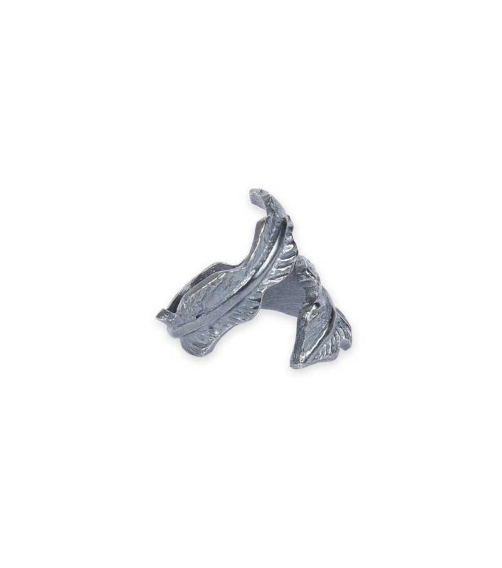 Antique Silver Small Leaf Ring - Laura Cantu Jewelry - Mx