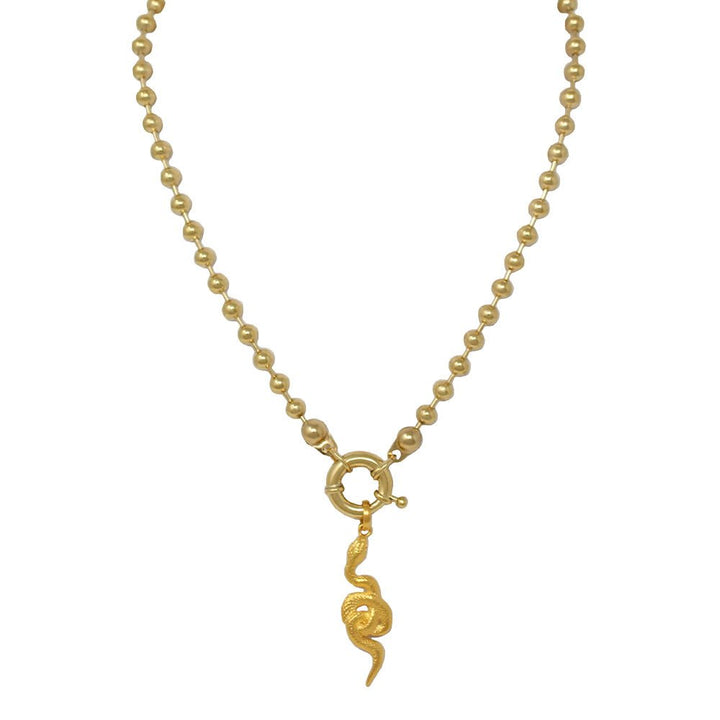 Ball & Chain Snake Necklace - LAURA CANTU JEWELRY