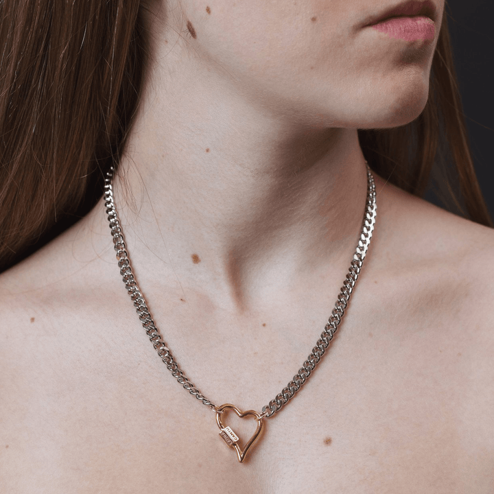 Bold Heart Lock Necklace - LAURA CANTU JEWELRY