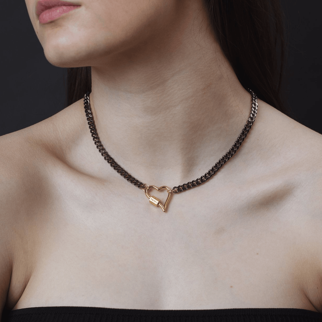 Bold Heart Lock Necklace - LAURA CANTU JEWELRY