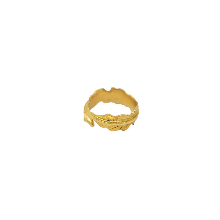 Gold Single Leaf Ring - LAURA CANTU JEWELRY