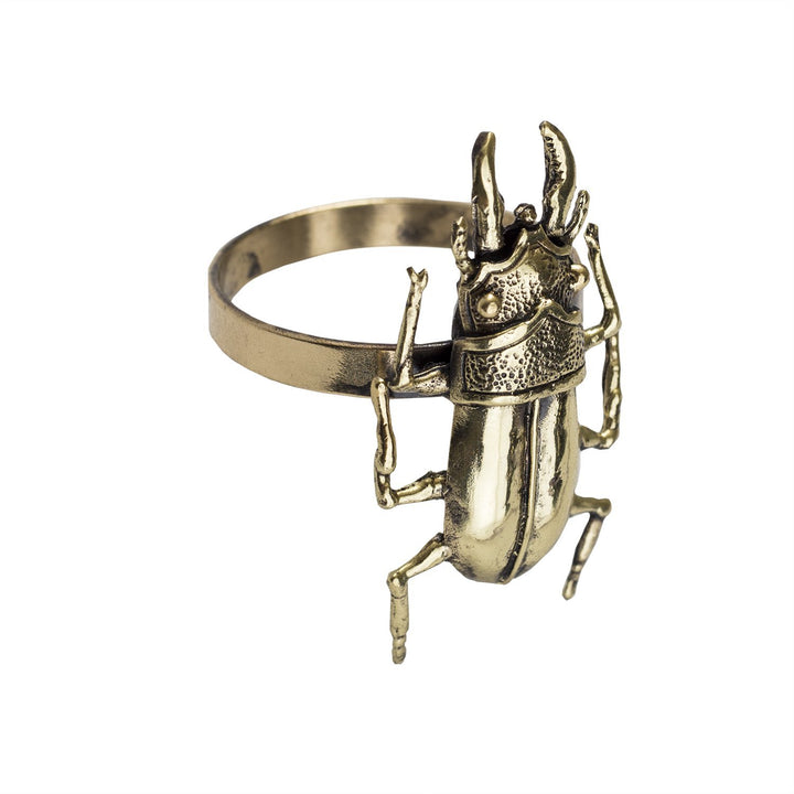 Golden Brass Beetle Napkin Ring - Laura Cantu Jewelry - Mx