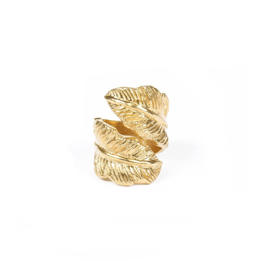 Large Gold Leaf Ring - LAURA CANTU JEWELRY