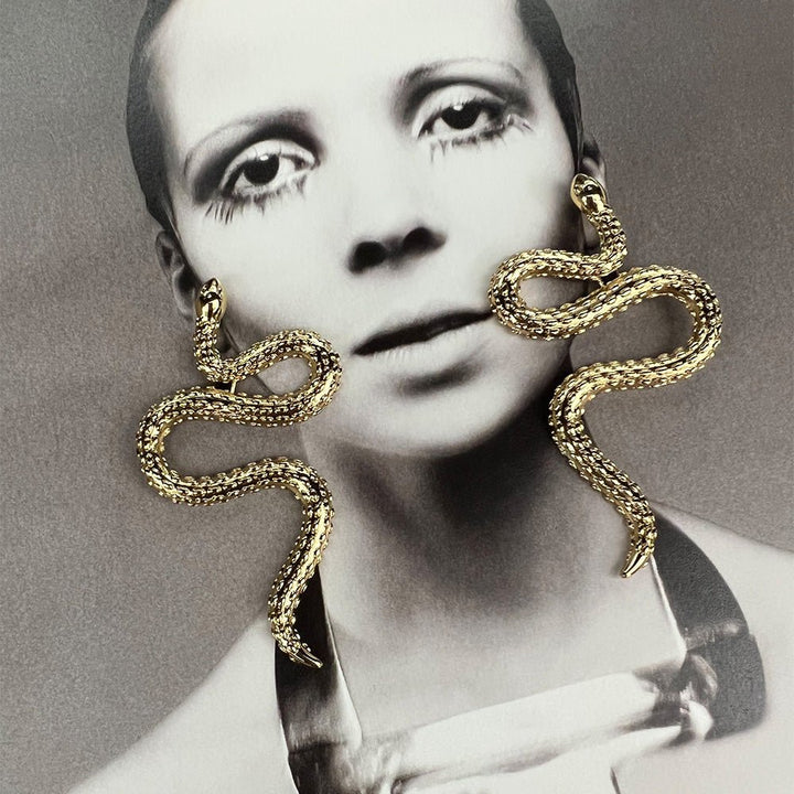 Long Serpent Earrings - LAURA CANTU JEWELRY