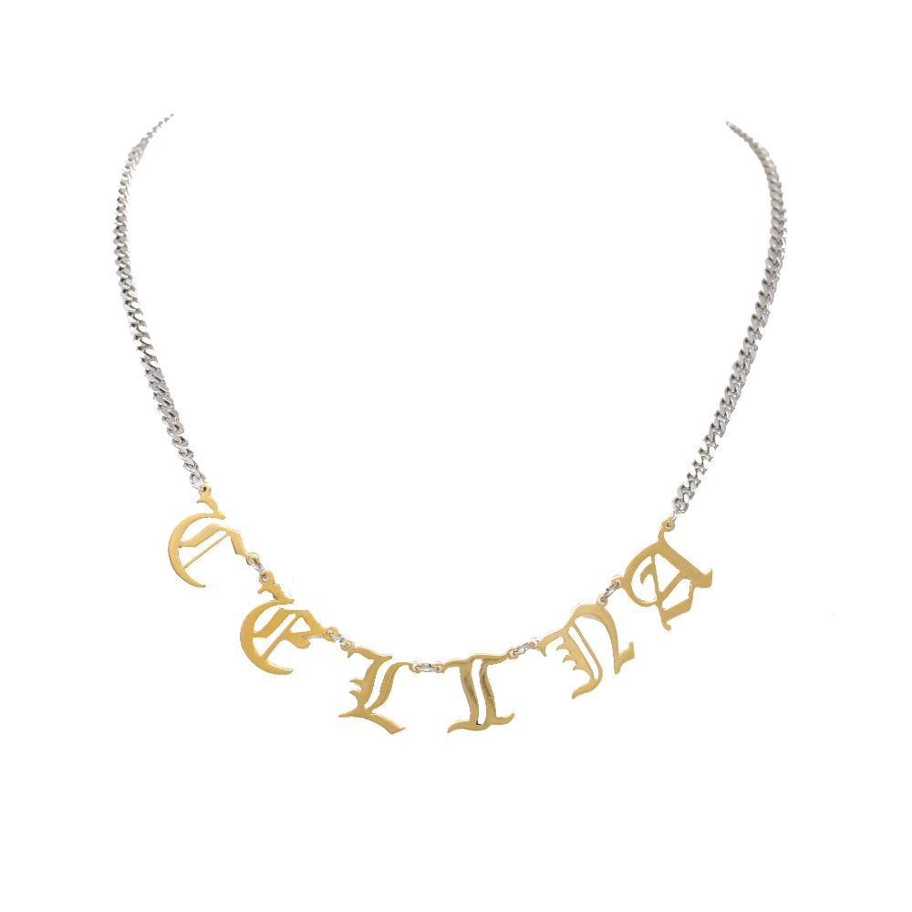Personalized Gothic letter necklace - LAURA CANTU JEWELRY