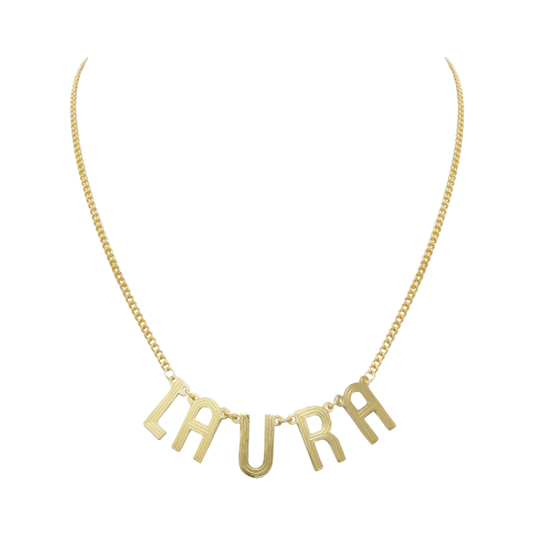 Personalized Retro Letter Necklace - LAURA CANTU JEWELRY