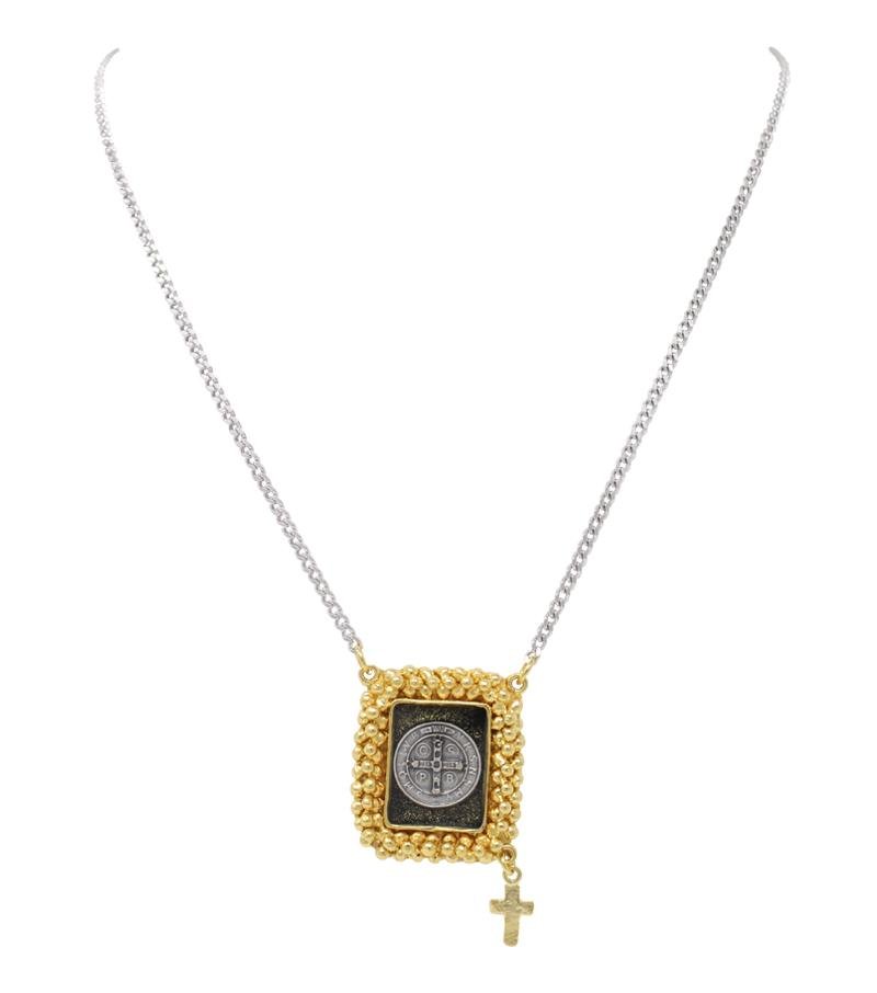 Saint Benedict Scapulary Necklace - Laura Cantu Jewelry - Mx