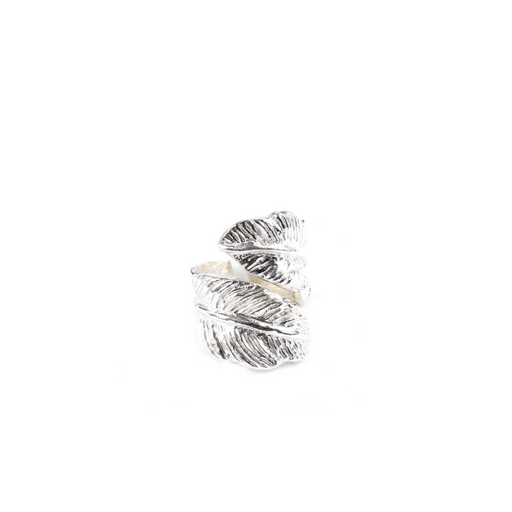 Silver Large Leaf Ring - LAURA CANTU JEWELRY
