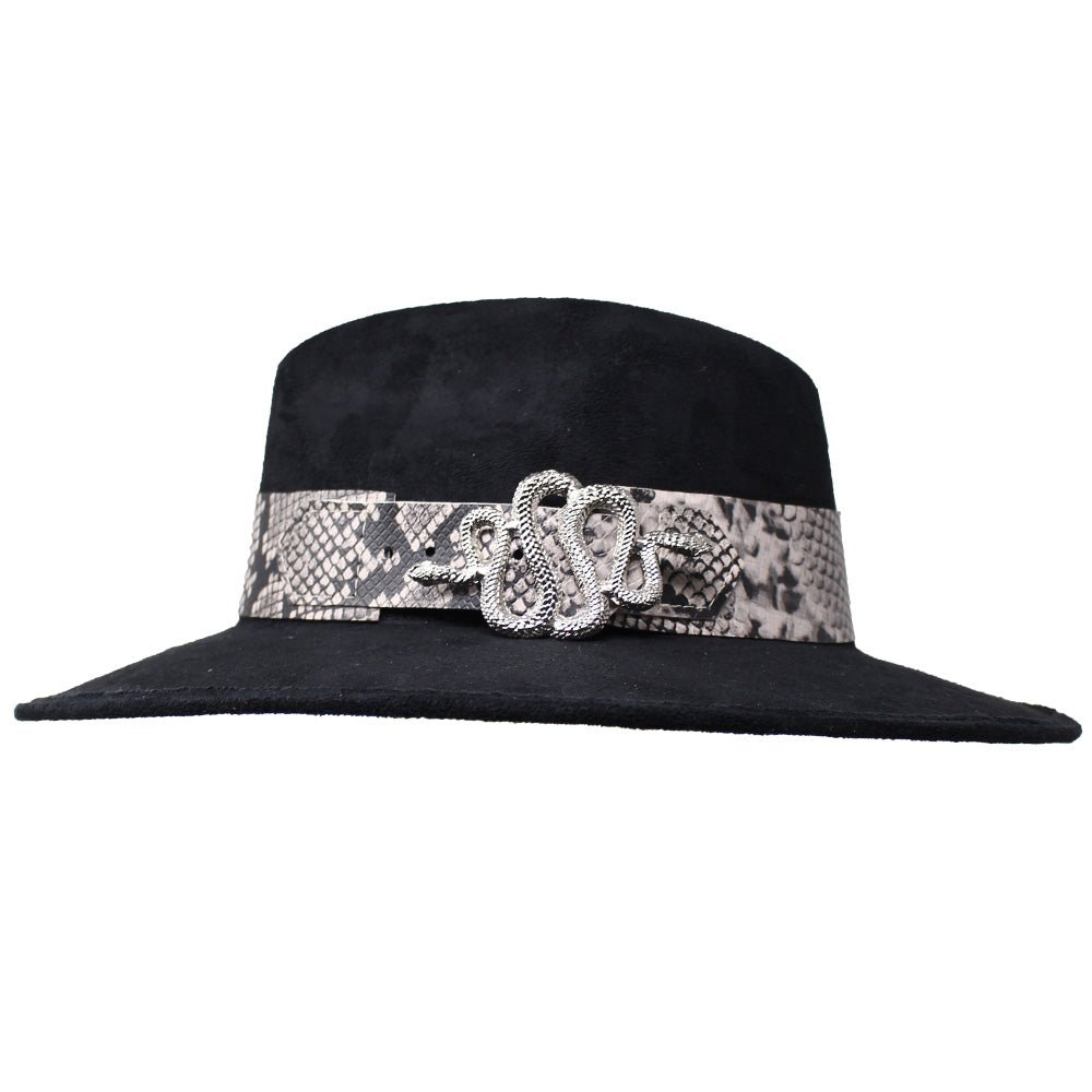 Suede Hat with Snake Buckle - LAURA CANTU JEWELRY
